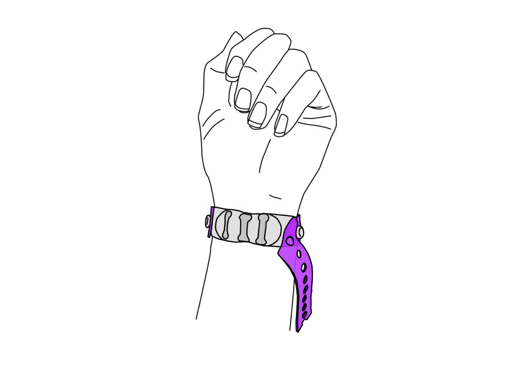 IV-bracelet - Step 3 secure to patient's limb
